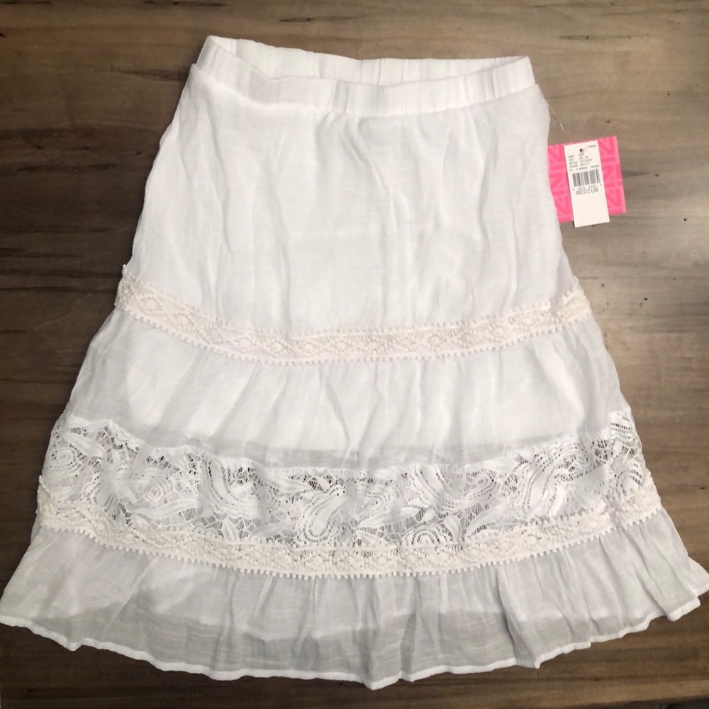 IZ Byer girl white skirt size 10-12 medium NWT